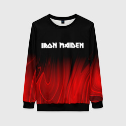 Женский свитшот 3D Iron Maiden red plasma