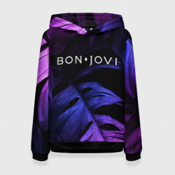 Женская толстовка 3D Bon Jovi neon monstera