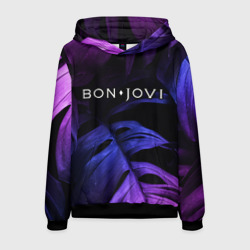 Мужская толстовка 3D Bon Jovi neon monstera