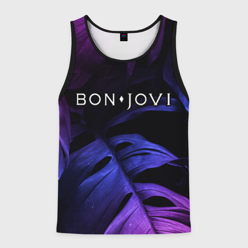 Мужская майка 3D Bon Jovi neon monstera, цвет 3D печать