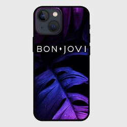 Чехол для iPhone 13 mini Bon Jovi neon monstera