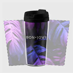 Термокружка-непроливайка Bon Jovi neon monstera - фото 2