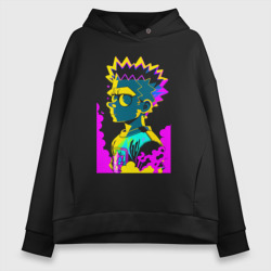 Женское худи Oversize хлопок Bart Simpson - pop art