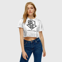 Женская футболка Crop-top 3D System of a Down с потертостями на светлом фоне - фото 2