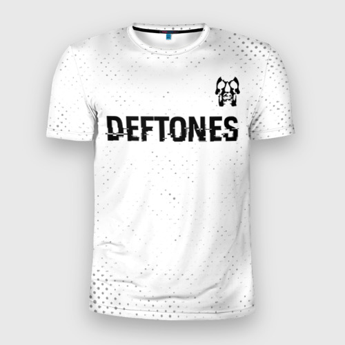 Мужская футболка 3D Slim Deftones glitch на светлом фоне: символ сверху, цвет 3D печать