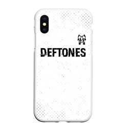 Чехол для iPhone XS Max матовый Deftones glitch на светлом фоне: символ сверху