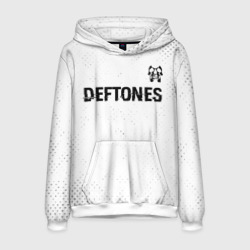 Мужская толстовка 3D Deftones glitch на светлом фоне: символ сверху