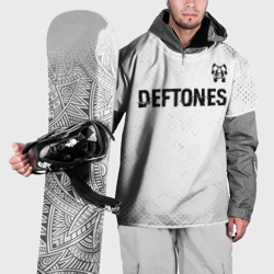 Накидка на куртку 3D Deftones glitch на светлом фоне: символ сверху