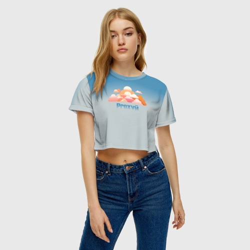 Женская футболка Crop-top 3D Proxyй, цвет 3D печать - фото 4