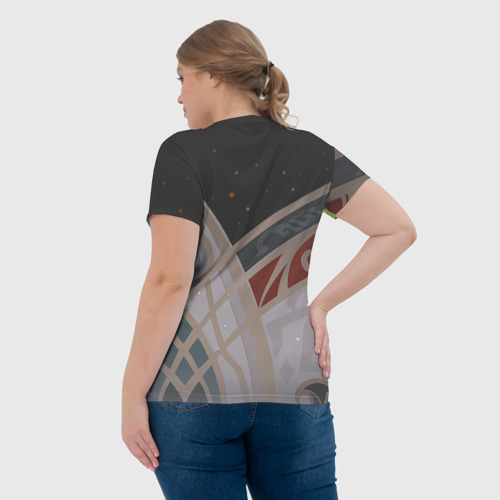 Женская футболка 3D с принтом Kaveh Genshin Impact, вид сзади #2