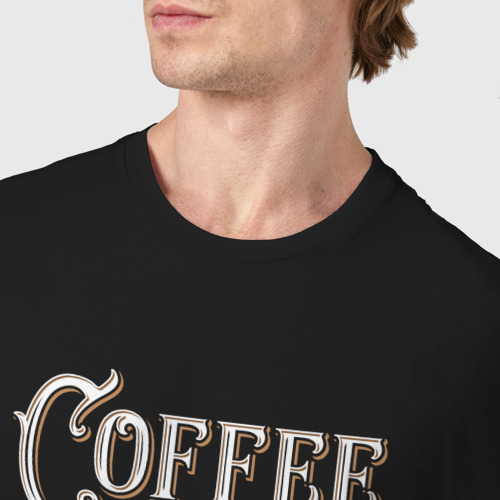 Мужская футболка хлопок Любитель кофе, цвет черный - фото 6