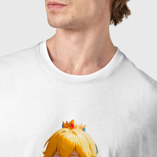 Мужская футболка хлопок Принцесса Пичес - Марио, цвет белый - фото 6