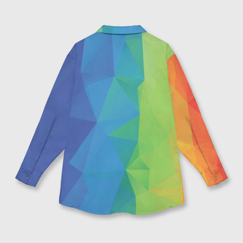 Мужская рубашка oversize 3D с принтом Многоцветные многоугольники, вид сзади #1
