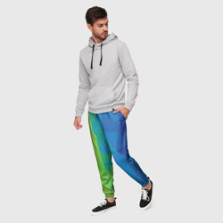 Мужские брюки 3D Многоцветные многоугольники - фото 2