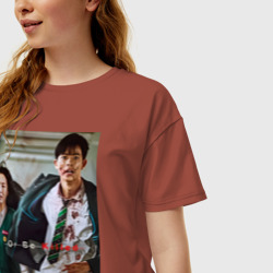 Женская футболка хлопок Oversize Мы все мертвы Ли Су-Хёк и Нам - Ра - фото 2