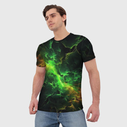 Мужская футболка 3D Зеленая молния - фото 2