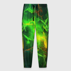 Мужские брюки 3D Зеленое свечение молния