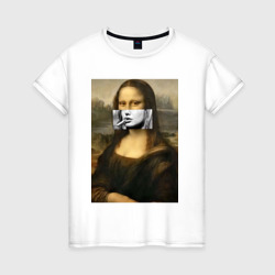 Мона Лиза Да Винчи – Женская футболка хлопок с принтом купить со скидкой в -20%