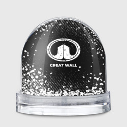 Игрушка Снежный шар Great Wall с потертостями на темном фоне