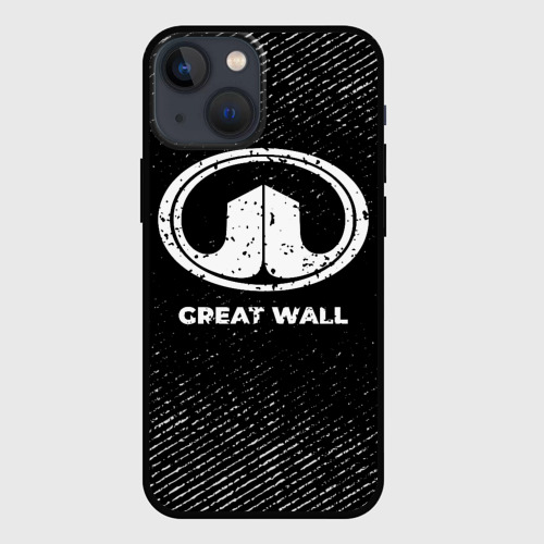 Чехол для iPhone 13 mini Great Wall с потертостями на темном фоне