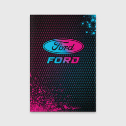 Обложка для паспорта матовая кожа Ford - neon gradient