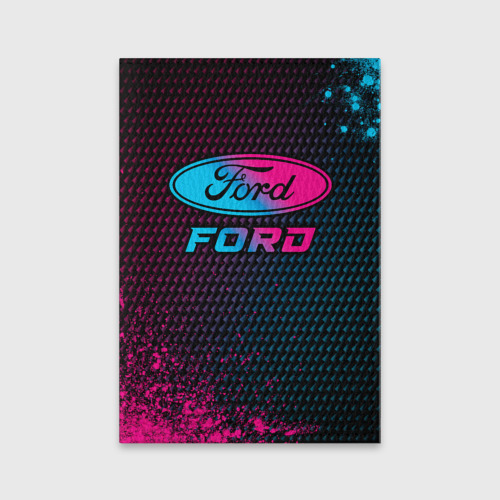 Обложка для паспорта матовая кожа Ford - neon gradient