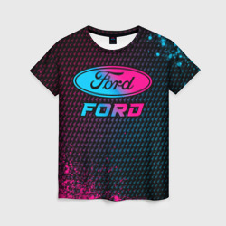 Женская футболка 3D Ford - neon gradient