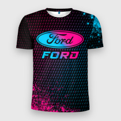 Мужская футболка 3D Slim Ford - neon gradient