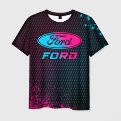 Мужская футболка 3D Ford - neon gradient