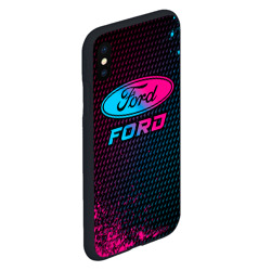 Чехол для iPhone XS Max матовый Ford - neon gradient - фото 2