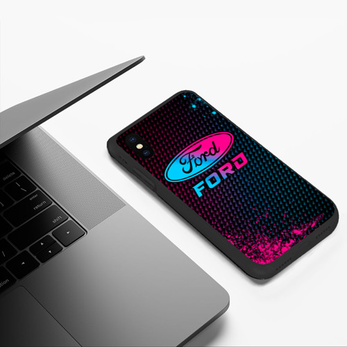 Чехол для iPhone XS Max матовый Ford - neon gradient - фото 5
