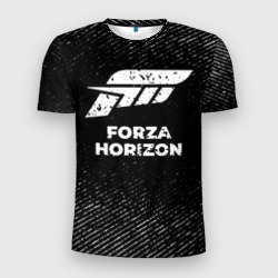 Мужская футболка 3D Slim Forza Horizon с потертостями на темном фоне