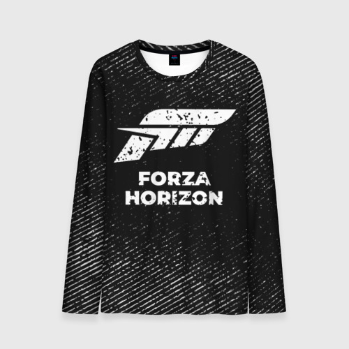 Мужской лонгслив 3D Forza Horizon с потертостями на темном фоне, цвет 3D печать
