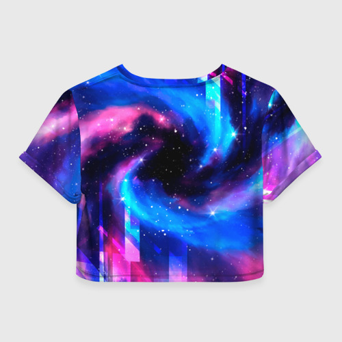 Женская футболка Crop-top 3D Valorant неоновый космос, цвет 3D печать - фото 2