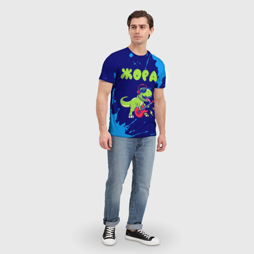 Мужская футболка 3D Жора рокозавр, цвет 3D печать - фото 5
