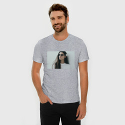 Мужская футболка хлопок Slim Девушка с длинными волосами в тёмных очках - фото 2