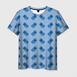 Мужская футболка 3D Синяя консоль Тетрис