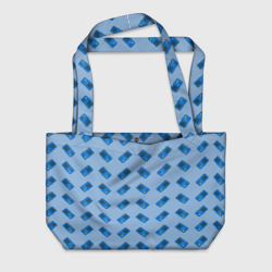 Пляжная сумка 3D Синяя консоль Тетрис