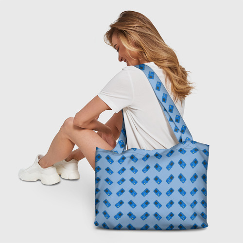 Пляжная сумка 3D Синяя консоль Тетрис - фото 6