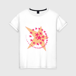 Женская футболка хлопок Звездная спираль