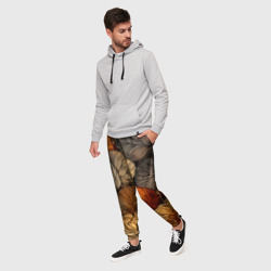 Мужские брюки 3D Листья желтые - фото 2