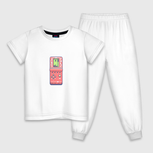 Детская пижама хлопок с принтом Игровая приставка Тетрис, вид спереди #2