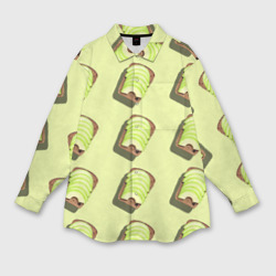 Женская рубашка oversize 3D Бутерброд с авокадо