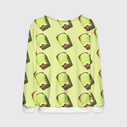 Свитшот с принтом Бутерброд с авокадо для мужчины, вид сзади №1. Цвет основы: белый