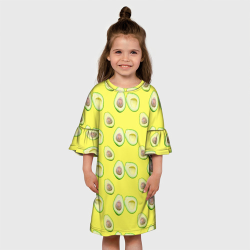 Детское платье 3D с принтом Авокадо ягода, вид сбоку #3