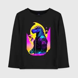 Детский лонгслив хлопок Cool dinosaur cyberpunk - neural network