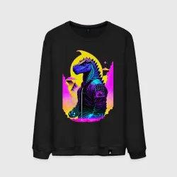 Мужской свитшот хлопок Cool dinosaur cyberpunk - neural network