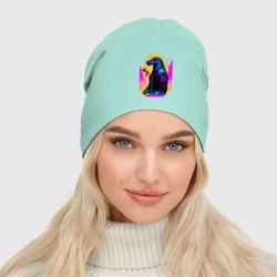 Женская шапка демисезонная Cool dinosaur cyberpunk - neural network - фото 2