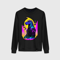 Женский свитшот хлопок Cool dinosaur cyberpunk - neural network