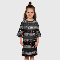Детское платье 3D Узор в стиле полосатый пэчворк - фото 2